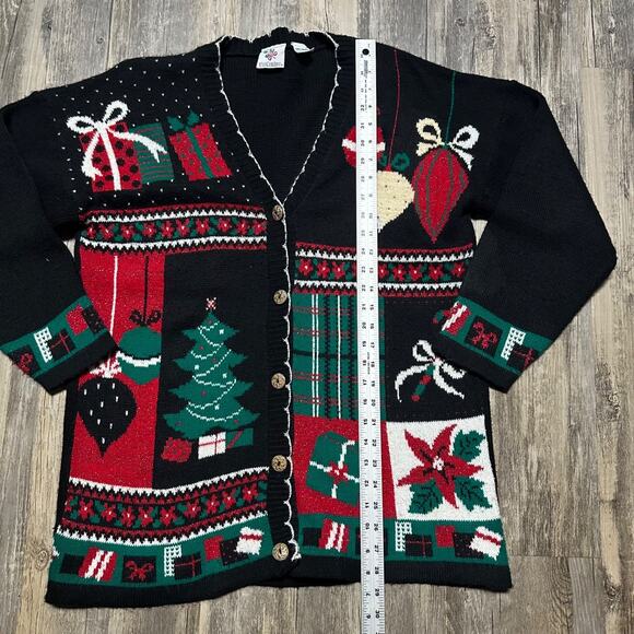 Christmas Sweater Women's Large Vintage NutCracker Cardigan Holiday Long - Picture 2 of 6